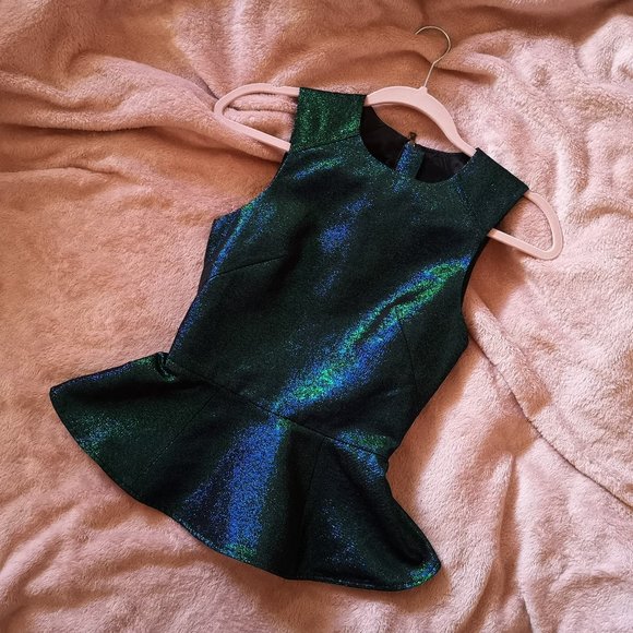 H&M Premium Collection Peplum Top Shifting Colors - Picture 1 of 2